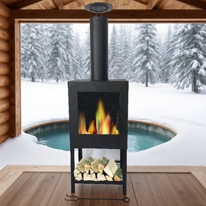 Large Capacity <strong>Outdoor</strong> Fire Pit <strong>Fireplace</strong> with Chimney - Product Image 3