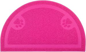 Alfombrillas de Lujo Semicirculares Grises Impermeables Antideslizantes Lavables de PVC para Recoger Arena de Gato, Control de Dispersión de Arena, Tapetes para Gatos - Product Image 5
