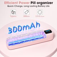 A170 Pilulier 7 jours Rose Automatique Intelligent Pilulier Alarme Portable Hebdomadaire Voyage Pilulier Médicaments Stockage