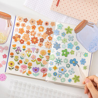 Lot de 90 autocollants miniatures en carton rigide, série Jardin des Vœux, thème floral
