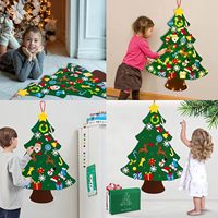 Populaire écologique noël bricolage décoration de la maison mur Art feutre artisanat Kits 3D personnalisé enfants arbre de noël ensemble joyeux