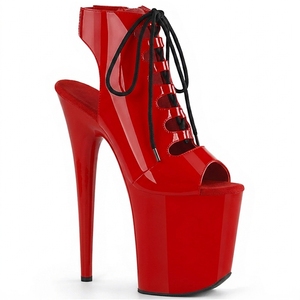 Stivali alla Caviglia da Donna <span class=keywords><strong>con</strong></span> Tacco Alto 20cm, Zip e Lacci, Sexy, per Nightclub, Punta Aperta, Taglie Grandi, Tacchi Sottili per Ballerine Esotiche - Product Image 3