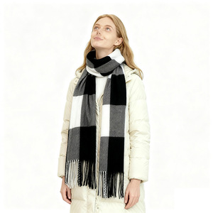 Bufanda de Cachemira con Diseño Minimalista a Cuadros, Directo de Fábrica, para un Estilo Diario en Invierno - Product Image 1