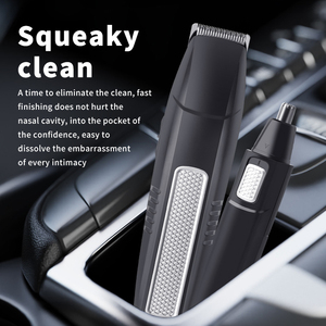 Kit de toilettage pour hommes noirs, tondeuse à cheveux électrique, tondeuse pour les oreilles et le <span class=keywords><strong>nez</strong></span>, accessoires complets pour la <span class=keywords><strong>coupe</strong></span> de cheveux à domicile, la barbe et les poils nasaux - Product Image 4