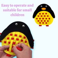 Kit de tissage en feutre pour enfants, 6 animaux en feutre pré-coupés, kit de couture DIY, jouet éducatif pour débutants en couture pour les tout-petits