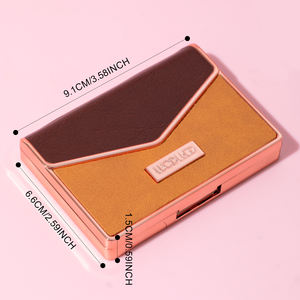 Nouvelle palette de fard à paupières 11 couleurs garnie de cuir fait à la main Palette vide Flip-top onze compartiments emballage de fard à paupières - Product Image 2