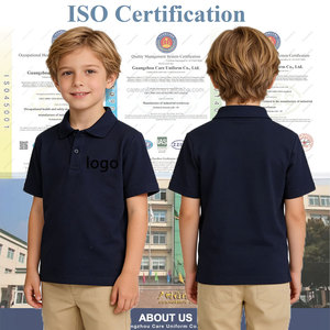 ชุดนักเรียนเด็กอนุบาลคุณภาพดีแบบ OEM สั่งทำพิเศษ เสื้อโปโลผ้าฝ้าย 100% สีกรมท่า ขายส่ง - Product Image 2