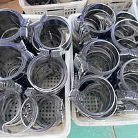 Colliers de serrage robustes pour silencieux d'échappement, colliers de serrage de type O en acier inoxydable zingué poli, colliers de serrage pour tuyaux à joint superposé OEM