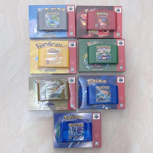 Brand New High-quality USA Version Retro Pokem0n Blue/Crystal/Red/Silver/Yellow <b>N64</b> Game Cartridge Box for 64 ABS Material - Product Image 4