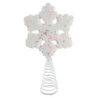 Weihnachtsbaumspitze Glitzer-Schneeflocke 13,3 Zoll (21 cm) mit Spiralbasis Großhandel OEM