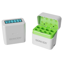 Support de charge de piles AA/AAA 8 emplacements compatible avec les piles lithium-ion 1,5 V et Ni-MH 1,2 V, avec écran LCD intégré et port USB Type-C