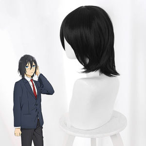 Perruques de cosplay Ainizi 35 cm synthétiques résistantes à la chaleur courtes noires <span class=keywords><strong>Miyamura</strong></span> Izumi de Hori et <span class=keywords><strong>Miyamura</strong></span> pour hommes - Product Image 5