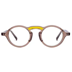 新品牌型号批发混合镜架绅士圆形光学眼镜时尚眼镜架Grande Lunette De Vue Pour Homm