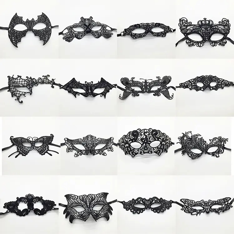 LHD Amazon Best Selling Party Ball Halloween Mask Lace Props Half Face Sexy Bar Eye Mask