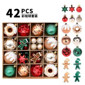 Juego de 42 Adornos Navideños de PVC de Alta Calidad, Bolas de Plástico para Decoración de Árboles, Caja de Regalo para Fiestas, Manualidades - Árbol de Navidad - Product Image 2