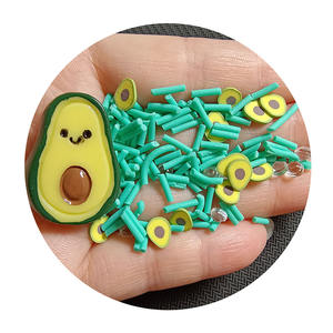 Populaire 1 sac dessin animé sourire visage avocat Flatback résine breloques Mini argile arrose ornement Slime faisant <span class=keywords><strong>ongles</strong></span> bricolage artisanat déco - Product Image 3