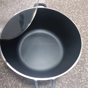 Juego de Ollas de Sopa Grandes de 40 cm, 6 Piezas de Aluminio con Revestimiento Antiadherente y Tapa de Vidrio Para Cocinar, Compra Directa a Precio Económico - Product Image 3