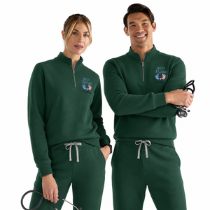 Sweat-shirt personnalisé écologique tissé pour infirmière de soins intensifs néonataux (SIN) avec broderie personnalisée RN et empreinte de bébé, à fermeture éclair quart de tour - Product Image 4