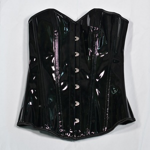 Hot-selling Outerwear Fishbone Bustier Glossy <strong>Leather</strong> Sexy Corset Waist Cincher French Court Style Shapewear - Product Image 2
