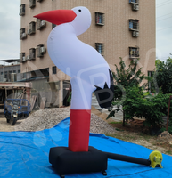 Poupée gonflable en forme d'oiseau avec éclairage LED personnalisé, costume de grue gonflable imprimé pour défilé, soirée, spectacle pour adultes