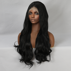 2025วิกผมลูกไม้หยักสีดำขนาด28นิ้ว SM9603<span class=keywords><strong>ทรง</strong></span><span class=keywords><strong>ผม</strong></span>ตามธรรมชาติ - Product Image 6