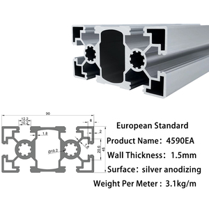 6063 T5 4590ea công nghiệp aluminio cho bàn làm việc khung đùn hồ sơ materia, 40x90 lslot t theo dõi nhôm t-hồ sơ - Product Image 2