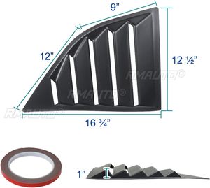 Persianas para Ventanas de Auto para Dodge Challenger 2008-2023, Rejillas de Ventilación Laterales Traseras, Acabado Brillante, Negro Mate, Estilo Fibra de Carbono - Product Image 6