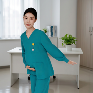 Hauts d'allaitement pour femmes, vêtements de maternité confortables à manches courtes pour futures mamans, ensembles d'uniformes de travail pour femmes enceintes - Product Image 4