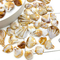 100 pièces/sac breloques en coquille acrylique avec trou Imitation pendentifs pétoncles naturels ornements pour bricolage porte-clés Bracelet collier
