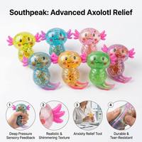 Southpeak Mochi Hand Therapy Squishy Factory Outil de soulagement de l'anxiété pour le soutien du TDAH et de l'autisme, Jouet sensoriel anti-stress Axolotl