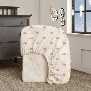 Zhengpai Customized TongTu LLIN <strong>Classic</strong> Style Breathable Cotton Fitted Muslin Baby <strong>Crib</strong> Mattress Sheet All-Season for Boys Girls - Product Image 3