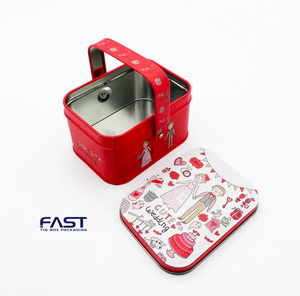 Scatola di immagazzinaggio personalizzabile OEM scatola regalo scatola di latta portatile con decorazione di biscotti al cioccolato con caramelle di natale - Product Image 3