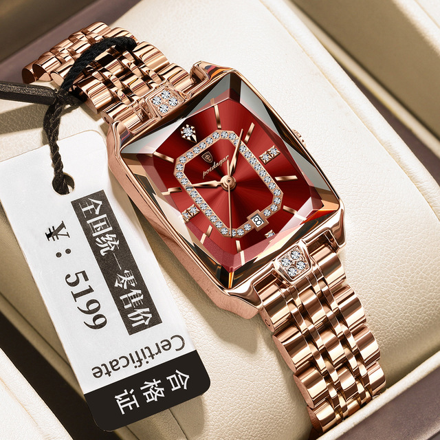 Poedagar 785 Luxury Ladies Quartz Watch High Quality Wristwatch Stainless Steel Bracelet Rectangle Dial Watch for Women