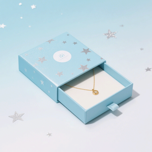 Caja de Joyería Ilustrada Personalizada Hecha a Mano y Reciclable, con Forro de Terciopelo, para Anillos y Collares - Product Image 1