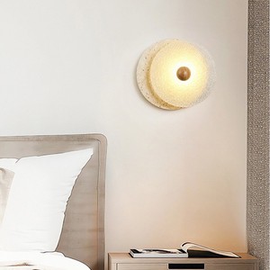 Hfshanks <b>Wall</b> Lamp Led Natural Yellow Stone Mid Century Modern Bedroom Living Room <b>Lighting</b> - Product Image 4