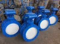 Vanne papillon à bride de Type U DN100 DN200 DN300 en fonte de Chine avec alimentation manuelle d'actionneur électrique pneumatique Buna PTFE