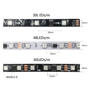 IP65 <span class=keywords><strong>LED</strong></span> Strip ánh sáng DC12V ws2811 5050 <span class=keywords><strong>RGB</strong></span> Màu trắng trắng trắng đen PCB Trắng PCB <span class=keywords><strong>LED</strong></span> Strip địa chỉ kỹ thuật số dải - Product Image 2