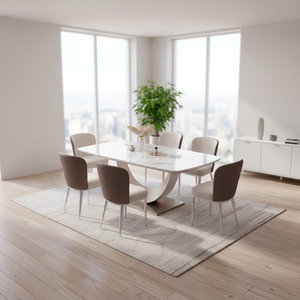 <span class=keywords><strong>Table</strong></span> <span class=keywords><strong>à</strong></span> <span class=keywords><strong>manger</strong></span> rectangulaire de luxe minimaliste en pierre frittée avec base en acier pour 6 <span class=keywords><strong>à</strong></span> 8 personnes, idéale pour cuisine et <span class=keywords><strong>salle</strong></span> <span class=keywords><strong>à</strong></span> <span class=keywords><strong>manger</strong></span> - Nouveauté 2026 - Product Image 5