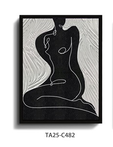 Dipinto a Olio Astratto 3D Fatto a Mano TOPART, Stampa Digitale di Natura Morta, Arte Murale per Interni con Cornice Personalizzata - Product Image 1