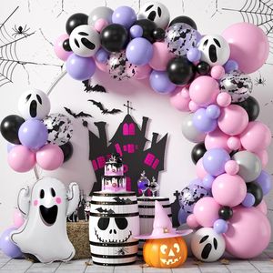 Kit de Arco de Globos de Halloween, Globos de Mylar con Diseño de Fantasma y Calavera, Set de Guirnalda DIY, Decoración para Fondo de Fotos de Baby Shower de Halloween - Product Image 1