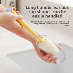 Cepillo para Botellas Tres en Uno, Cepillo de Limpieza de Tazas con Mango Largo, Herramienta Multifuncional para Limpiar Tapas de Tazas - Product Image 2