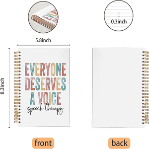 Cuaderno Espiral de Terapia Diario Colorido Forrado Tapa Dura Cuaderno Espiral Habla Lenguaje Patólogo Regalos Regalo de Terapia del Habla - Product Image 4