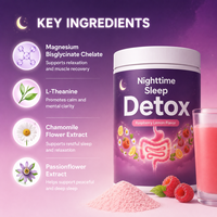Poudre Détox Sommeil OEM ODM Marque Privée Bien-être Digestif Nocturne Framboise Citron Soutien au Sommeil