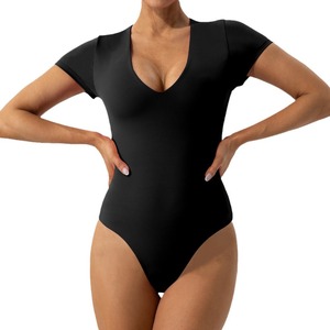 Abbigliamento da Palestra per Donna, Tuta Sportiva, Body Aderente a Maniche Corte, Romper Casual, Maglietta Compressiva, Abbigliamento per Yoga - Product Image 5
