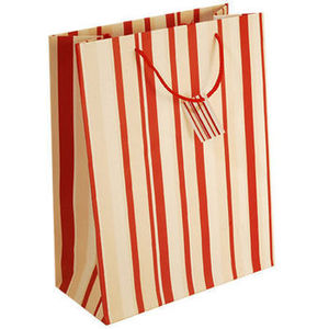 Premium Multicolor <b>Paper</b> Bags Custom Printed Logo Carry Bags Brown White <b>Red</b> Striped Eco Friendly Packaging - Product Image 1