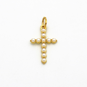 الصليب القلائد الأزياء بسيطة أنيقة فضة مطلية بالذهب الصليب قلادة المرأة - Product Image 1