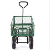 Chariot de jardin robuste en fonte, pliable, pneumatique 3.50-4, chariot à main à quatre roues, plateforme en maille, outils OEM, charge 250 kg