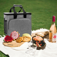 Sac isotherme de pique-nique grande capacité en polyester personnalisé pour l'extérieur, idéal pour les voyages et le transport de repas – Vente en gros