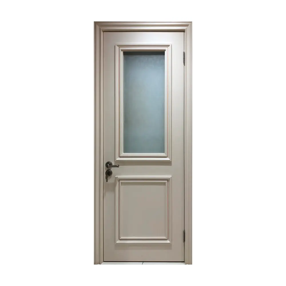 दरवाज़े के फ्रेम डिज़ाइन के साथ यूरोपीय शैली का लकड़ी का आंतरिक दरवाज़ा