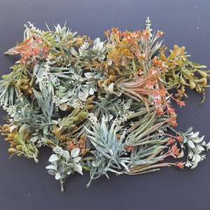 Feuilles de saule artificielles, plantes vertes floquées, branches décoratives givrées, emballage en vrac, petite taille - Product Image 2